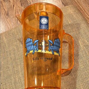 Life is Good Orange Pitcher
